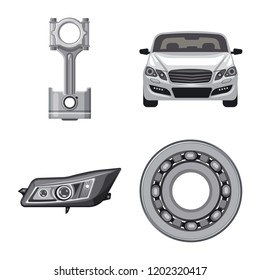 Isolated object of auto and part symbol. Set of auto and car stock vector illustration.