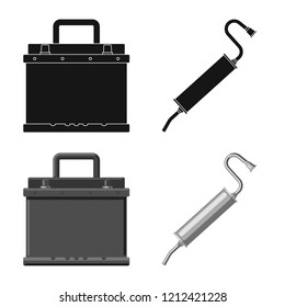 Isolated object of auto and part symbol. Set of auto and car stock symbol for web.