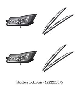 Isolated object of auto and part symbol. Set of auto and car stock vector illustration.