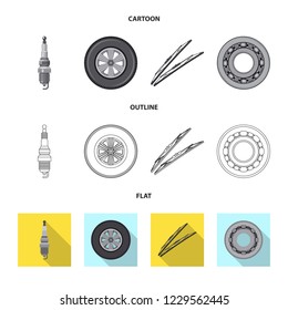 Isolated object of auto and part symbol. Set of auto and car stock vector illustration.