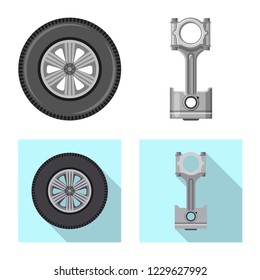 Isolated object of auto and part symbol. Set of auto and car stock symbol for web.