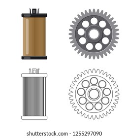 Isolated object of auto and part symbol. Collection of auto and car stock vector illustration.