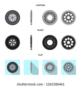 Isolated object of auto and part symbol. Set of auto and car stock symbol for web.