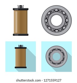 Isolated object of auto and part symbol. Set of auto and car stock symbol for web.