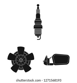 Isolated object of auto and part symbol. Set of auto and car stock symbol for web.