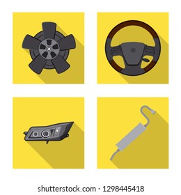 Isolated object of auto and part symbol. Set of auto and car vector icon for stock.