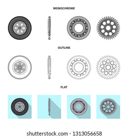 Isolated object of auto and part symbol. Collection of auto and car vector icon for stock.