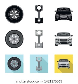 Isolated object of auto and part symbol. Collection of auto and car vector icon for stock.