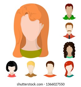 Isolated object of avatar and dummy symbol. Collection of avatar and figure stock symbol for web.