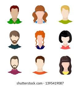 Isolated object of avatar and dummy symbol. Set of avatar and figure vector icon for stock.