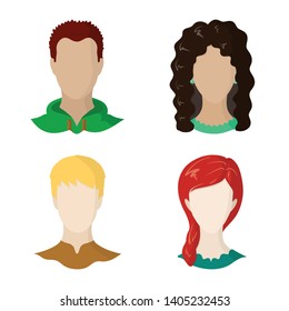 Isolated object of avatar and dummy symbol. Set of avatar and figure stock symbol for web.