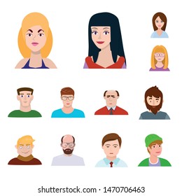 Isolated object of avatar and people symbol. Collection of avatar and fashion stock vector illustration.