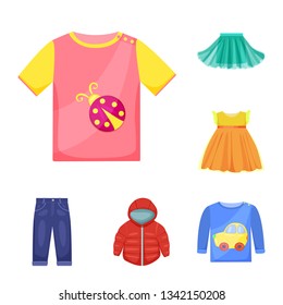 Isolated object of baby and kid icon. Set of baby and child stock symbol for web.