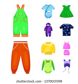 Isolated object of baby and kid sign. Collection of baby and child vector icon for stock.