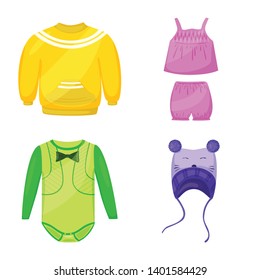 Isolated object of baby and kid sign. Set of baby and child stock symbol for web.