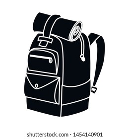 Isolated object of backpack and bag sign. Set of backpack and hiking stock symbol for web.