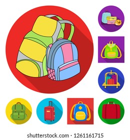 Isolated object of  and backpack sign. Set of  and pack stock vector illustration.