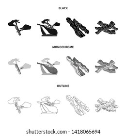 Isolated object of  and  bacon icon. Set of  and calorie stock vector illustration.