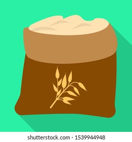Isolated object of bag and flour sign. Web element of bag and wheat vector icon for stock.