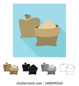 Isolated object of bag  and sand  logo. Collection of bag  and brown  stock vector illustration.