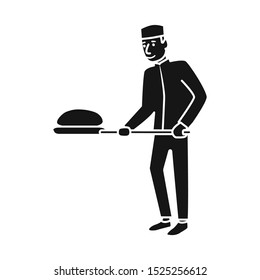 Isolated object of baker and spatula sign. Web element of baker and bread stock symbol for web.