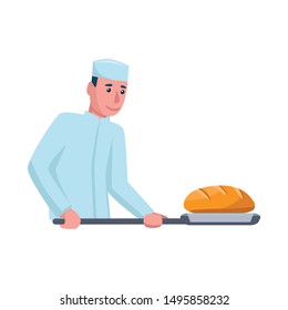 Isolated object of baker and spatula symbol. Collection of baker and bread vector icon for stock.
