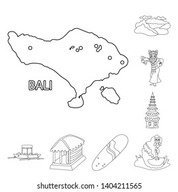 Isolated object of balinese and caribbean icon. Set of balinese and geography vector icon for stock.