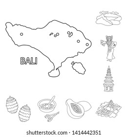 Isolated object of balinese and caribbean icon. Set of balinese and geography stock symbol for web.
