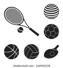 Isolated object of ball and soccer icon. Collection of ball and basketball stock vector illustration.