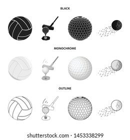 Isolated object of ball and soccer icon. Set of ball and basketball stock symbol for web.