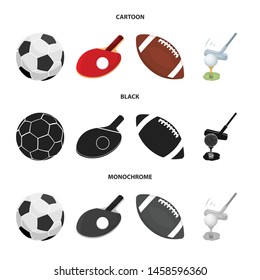 Isolated object of ball and soccer icon. Collection of ball and basketball vector icon for stock.
