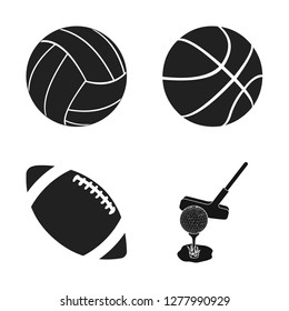 Isolated object of ball and soccer sign. Set of ball and basketball vector icon for stock.
