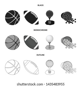 Isolated object of ball and soccer sign. Collection of ball and basketball stock vector illustration.
