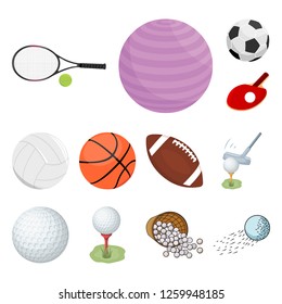 Isolated object of ball and soccer symbol. Collection of ball and basketball vector icon for stock.