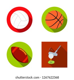 Isolated object of ball and soccer symbol. Collection of ball and basketball stock symbol for web.