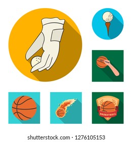 Isolated object of ball and soccer symbol. Collection of ball and basketball vector icon for stock.
