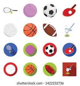Isolated object of ball and soccer symbol. Set of ball and basketball vector icon for stock.