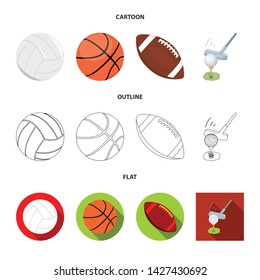 Isolated object of ball and soccer symbol. Collection of ball and basketball stock vector illustration.