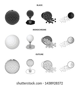 Isolated object of ball and soccer symbol. Set of ball and basketball vector icon for stock.