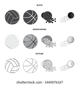 Isolated object of ball and soccer symbol. Collection of ball and basketball stock symbol for web.
