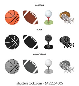 Isolated object of ball and soccer symbol. Collection of ball and basketball vector icon for stock.
