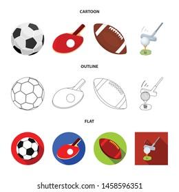 Isolated object of ball and soccer symbol. Set of ball and basketball vector icon for stock.