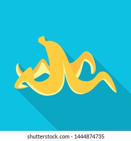 Isolated object of banana and peel icon. Collection of banana and fruit stock vector illustration.