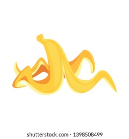 Isolated object of banana and peel logo. Set of banana and fruit stock vector illustration.