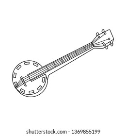 Isolated object of banjo and musical logo. Set of banjo and traditional stock symbol for web.