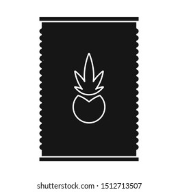 Isolated object of bank and canned sign. Graphic of bank and ananas stock symbol for web.