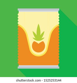 Isolated object of bank and canned sign. Graphic of bank and ananas vector icon for stock.