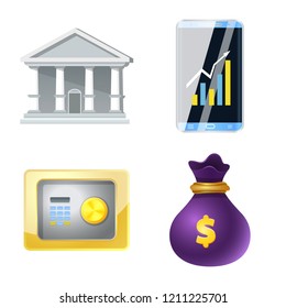 Isolated object of bank and money logo. Collection of bank and bill vector icon for stock.