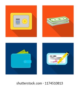 Isolated object of bank and money sign. Collection of bank and bill vector icon for stock.
