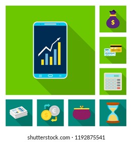Isolated object of bank and money symbol. Set of bank and bill vector icon for stock.
